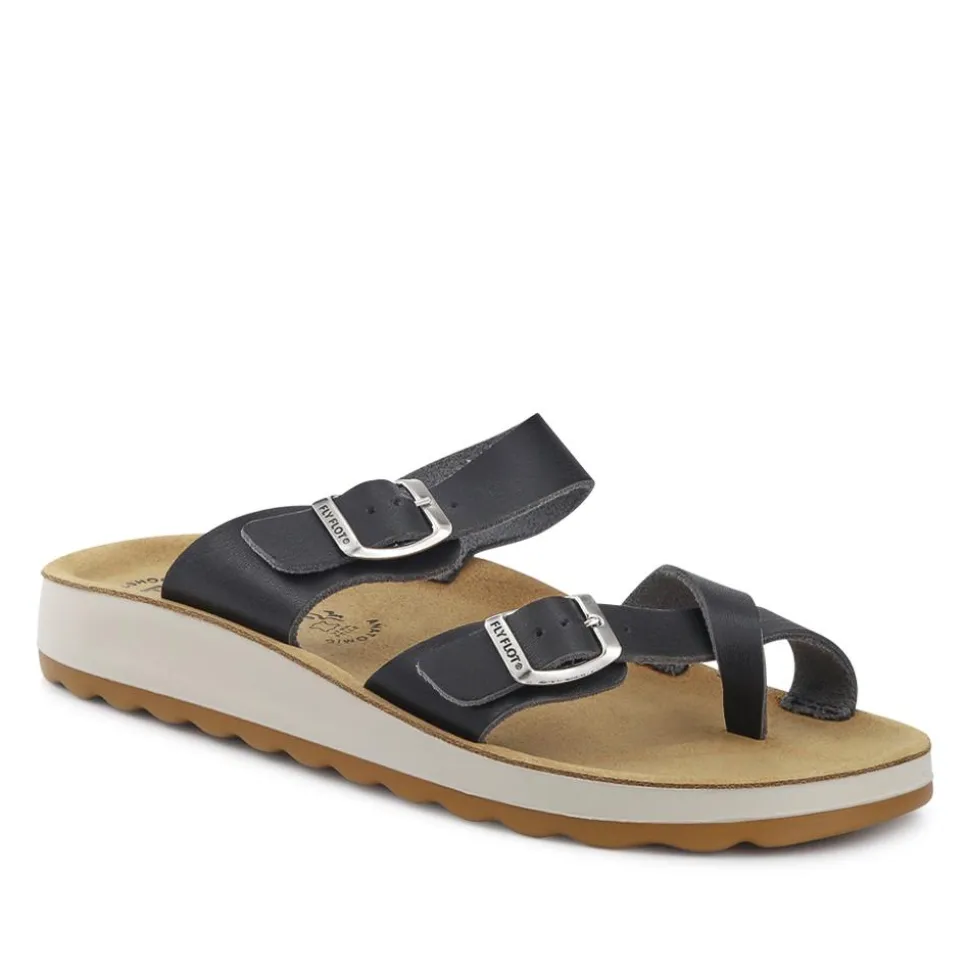 Fly Flot Toe Post Sandals - Black