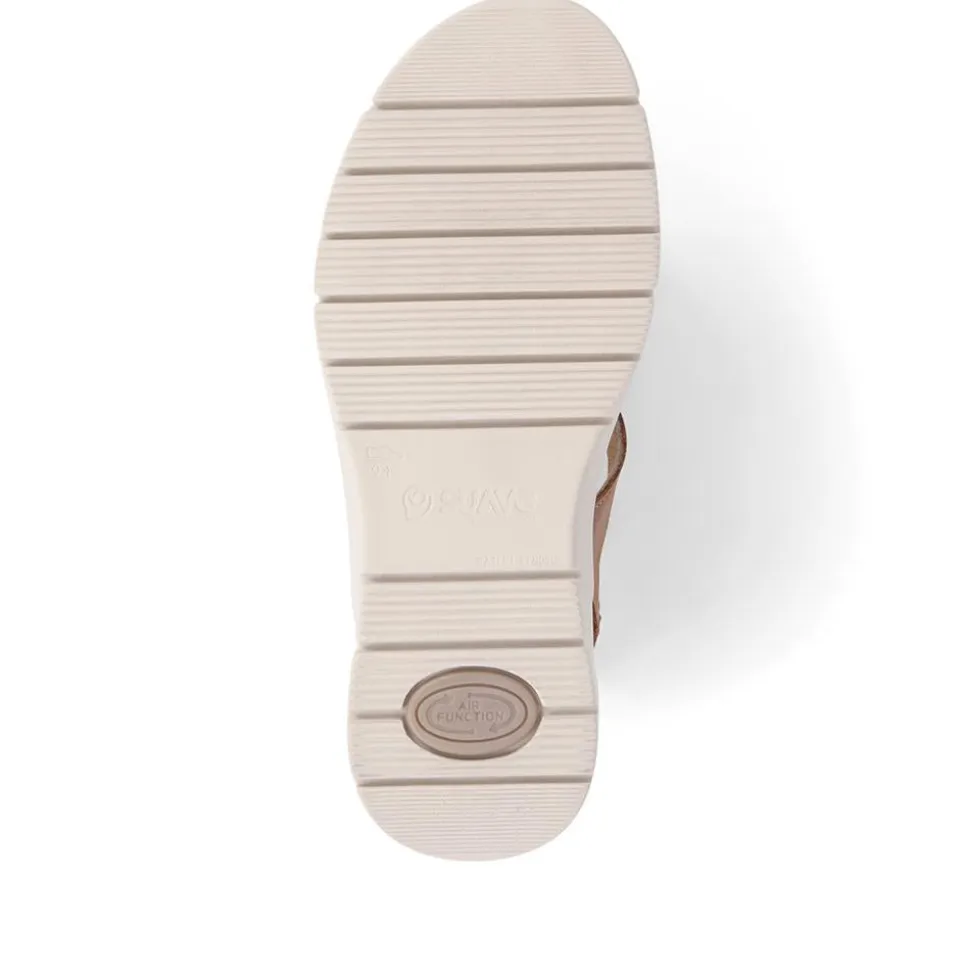Fly Flot Touch Fasten Leather Sandals - Tan Multi