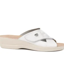 Fly Flot Touch Fasten Mules - White