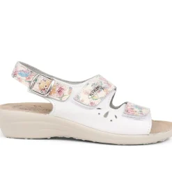 Fly Flot Touch Fasten Sandals - White Floral