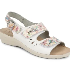 Fly Flot Touch Fasten Sandals - White Floral