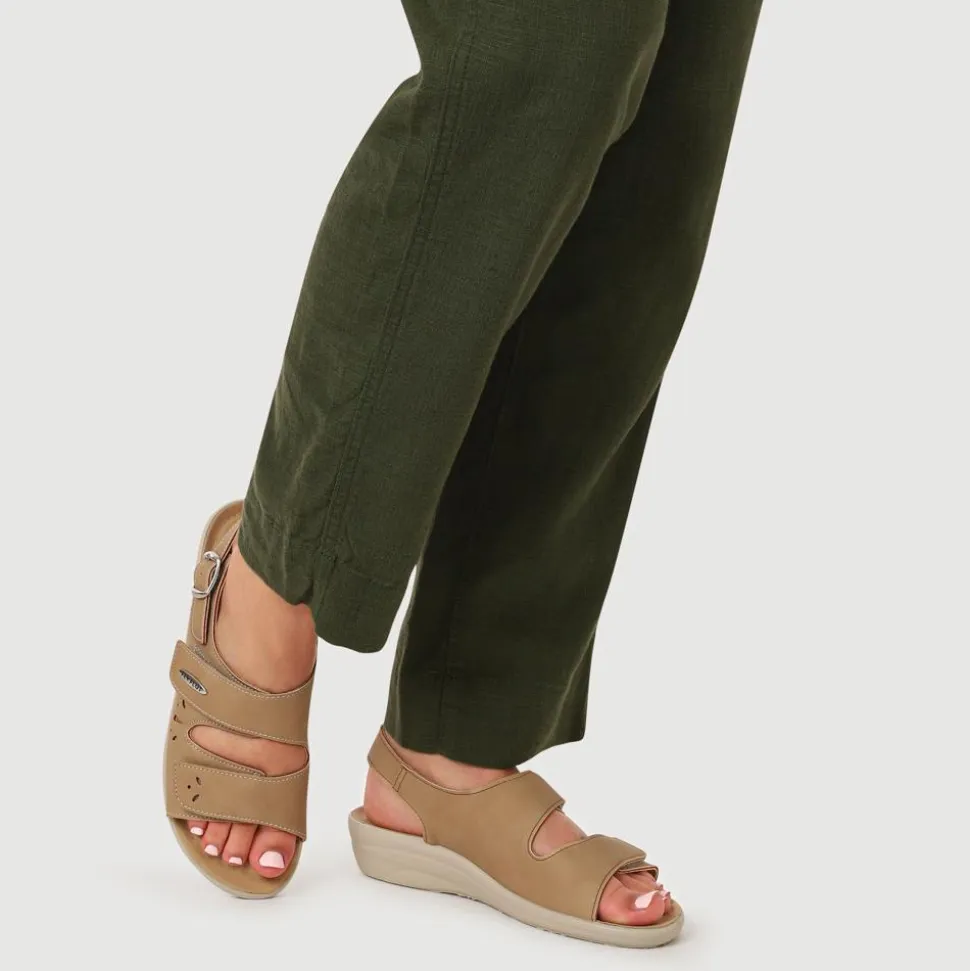 Fly Flot Triple Fasten Cushioning Sandals - Beige