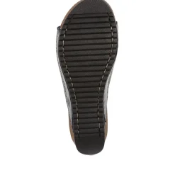 Fly Flot Wedge Heeled Mule Sandals - Navy