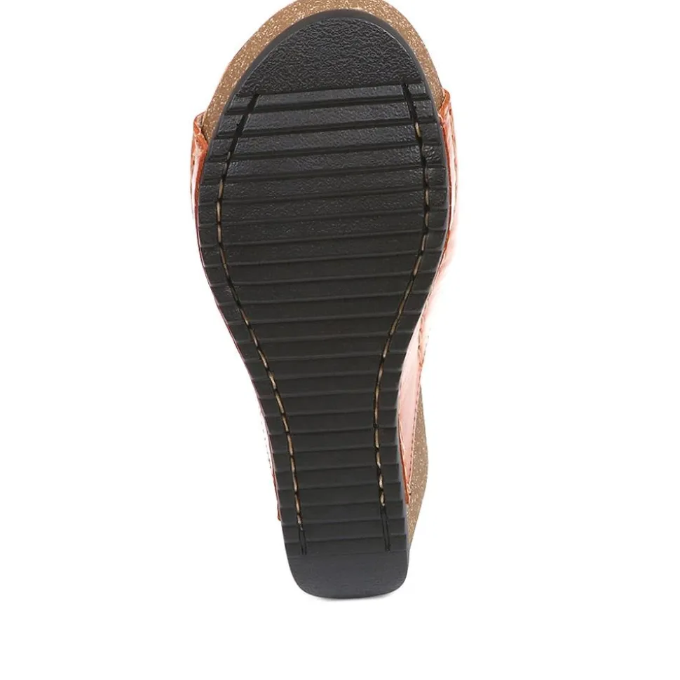 Fly Flot Wedge Heeled Mule Sandals - Tan