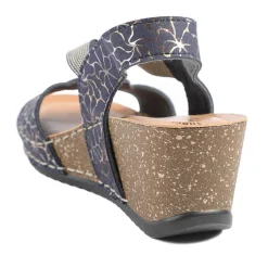 Fly Flot Wedge Heel Slingback Sandals - Navy