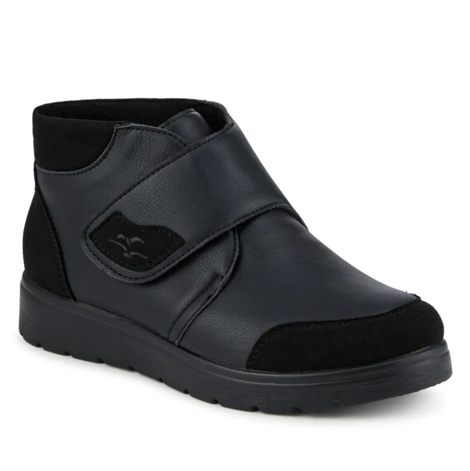 Fly Flot Wide Fit Adjustable Fastening Ankle Boots - Black