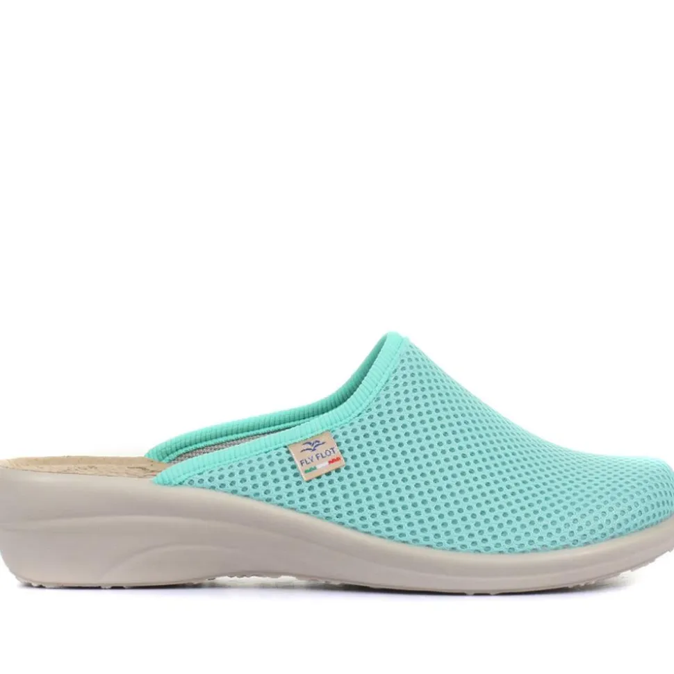 Fly Flot Wide Fit Anatomic Clogs - Aqua