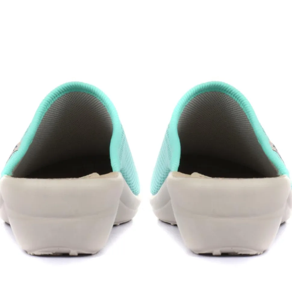 Fly Flot Wide Fit Anatomic Clogs - Aqua