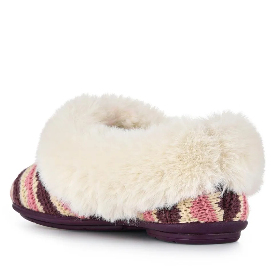 Franca Premium Faux-Fur-Lined Slippers - Purple Multi
