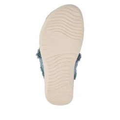 Frayed Design Toe Post Sandals - Light Blue