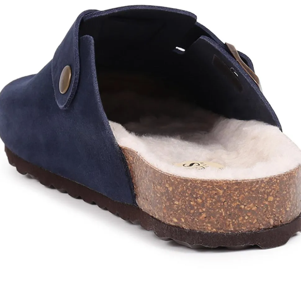 Freida Mules Slippers - Navy