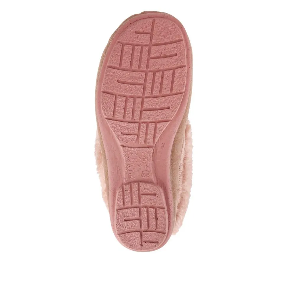 Frostie Suede Leather Full Slippers - Blush