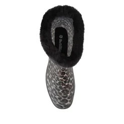 Fur Cuff Warm Lined Ankle Wellies - Leopard
