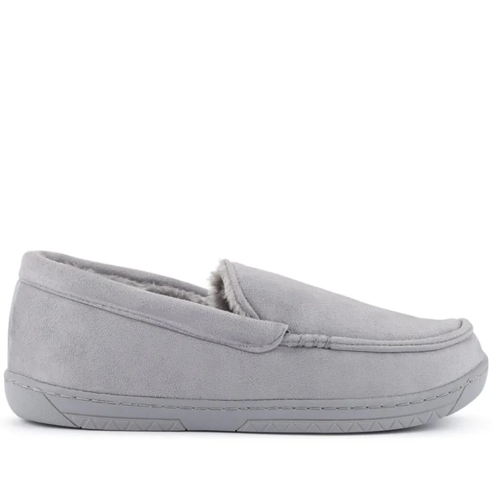 Fur-Lined Slippers - Grey