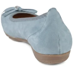 Gabor All Leather Pumps With Bow Detail - Denim
