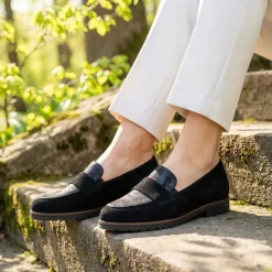 Gabor Ego Elder Leather Loafers - Black