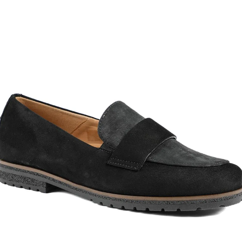 Gabor Ego Elder Leather Loafers - Black