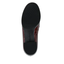 Gabor Fame Wide Fit Leather Penny Loafers - Burgundy Patent