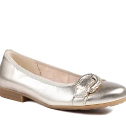 Gabor Leather Ballet Pumps - Gold