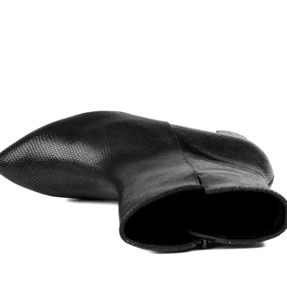 Gabor Leather Block Heel Ankle Boots - Black