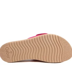 Gabor Leather Slip On Mule Sandals - Fuschia