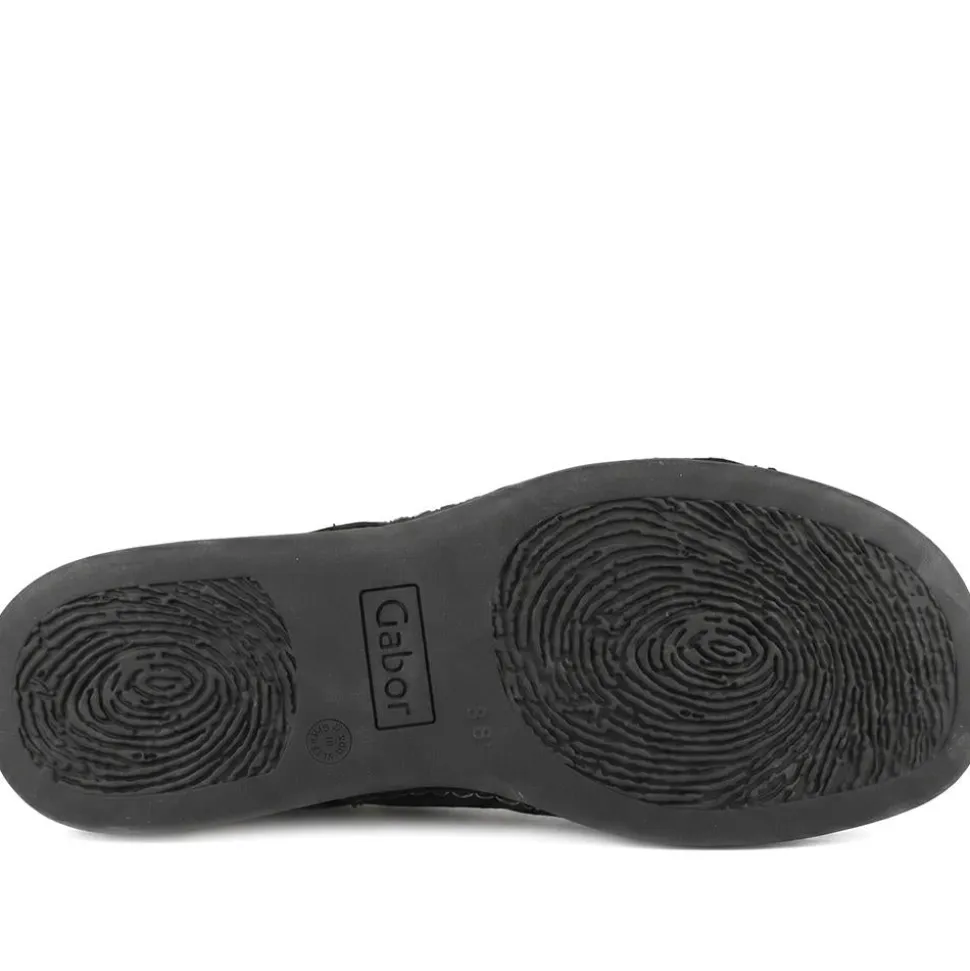 Gabor Leather Slip On Sandals - Black