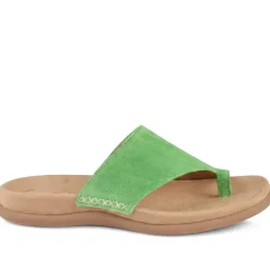 Gabor Leather Toe Post Sandals - Green