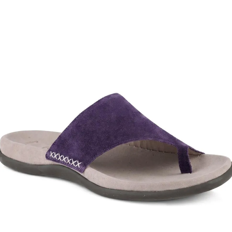 Gabor Leather Toe Post Sandals - Purple