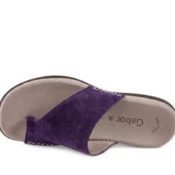 Gabor Leather Toe Post Sandals - Purple
