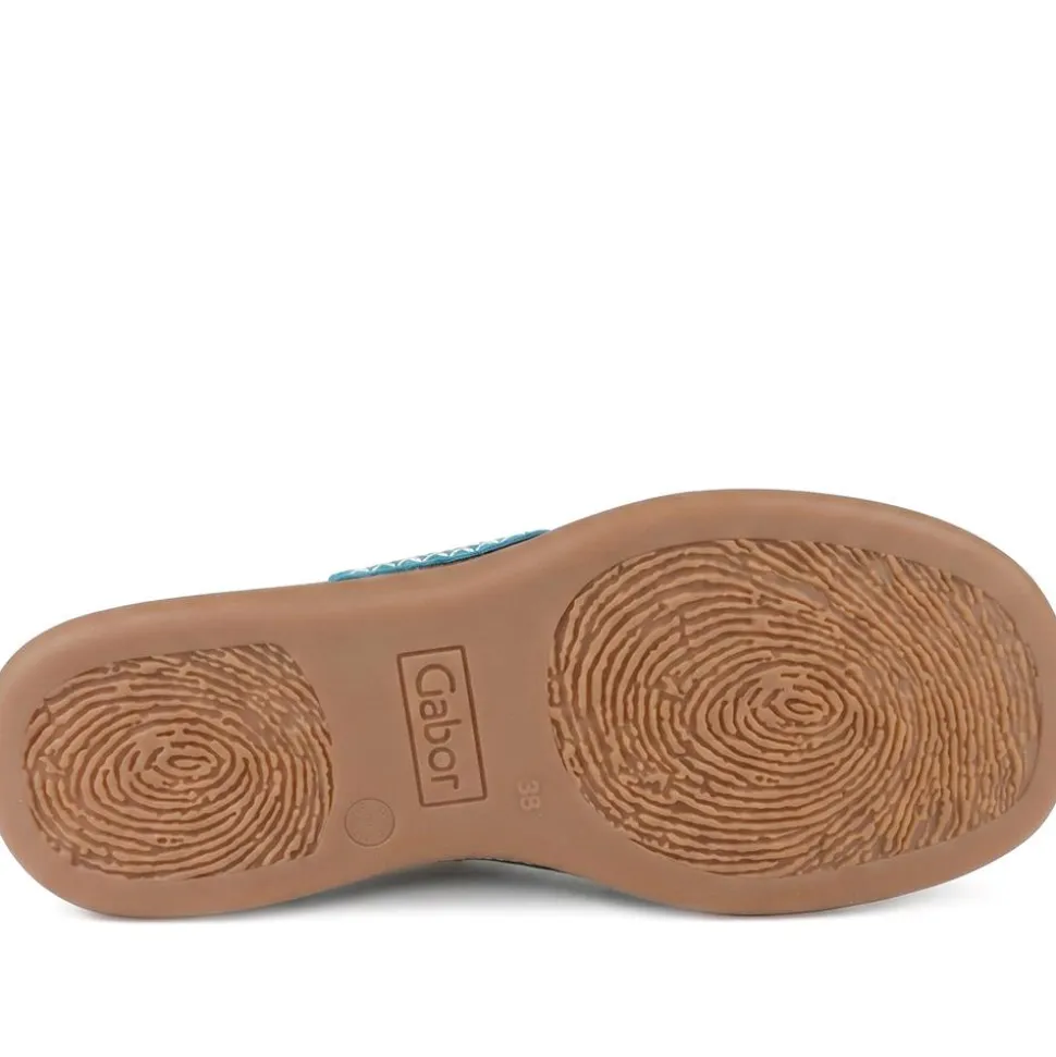 Gabor Leather Toe Post Sandals - Teal