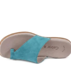 Gabor Leather Toe Post Sandals - Teal