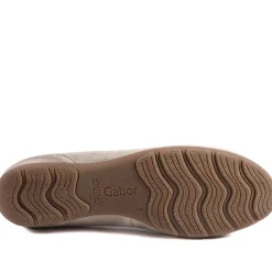 Gabor Raven Leather Ballet Pumps - Sand