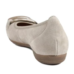 Gabor Raven Leather Ballet Pumps - Sand