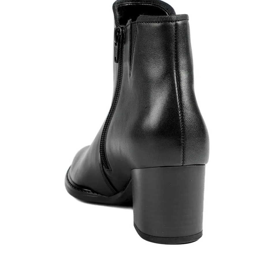 Gabor Smart Leather Zip Up Ankle Boots - Black