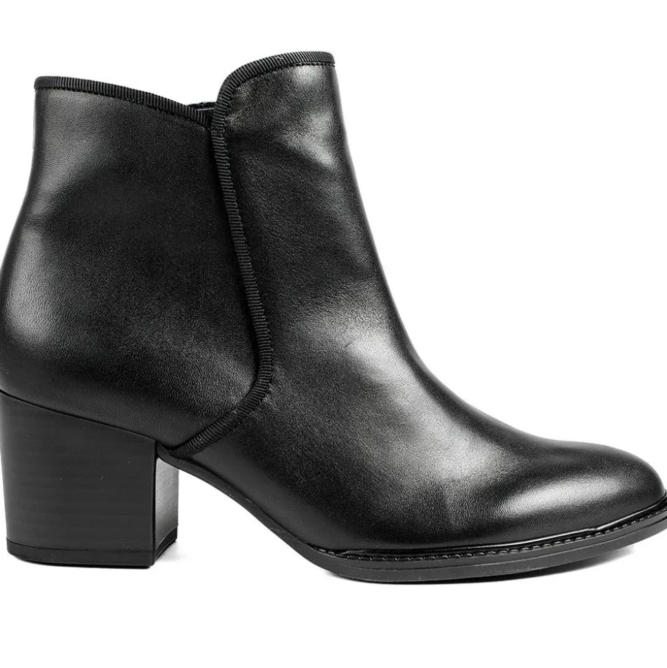 Gabor Smart Leather Zip Up Ankle Boots - Black