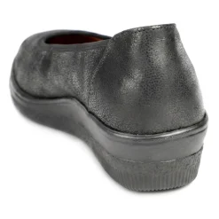 Gabor Wide Fit Leather Chunky Sole Pumps - Black Croc