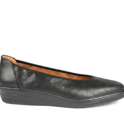 Gabor Wide Fit Leather Chunky Sole Pumps - Black Croc