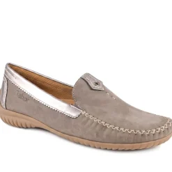 Gabor Wide Fit Leather Comfort Moccasins - Taupe