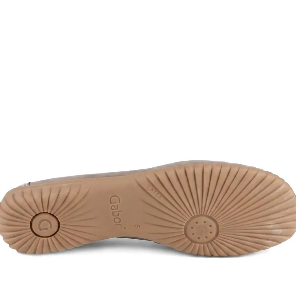Gabor Wide Fit Leather Comfort Moccasins - Taupe