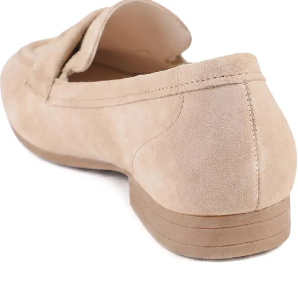 Gabor Wide Fit Leather Heeled Loafers - Caramel
