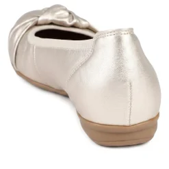 Gabor Wide Fit Leather Heeled Pumps - Soft Gold