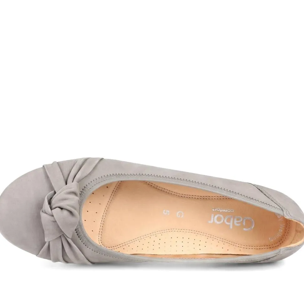 Gabor Wide Fit Leather Heeled Pumps - Taupe
