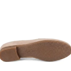 Gabor Wide Fit Leather Loafers With Chrome Snaffle - Sand