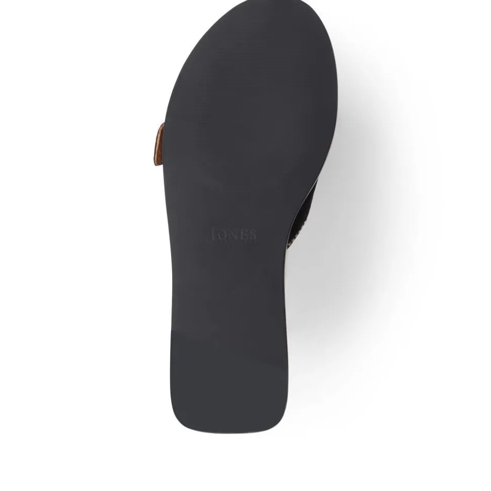 Georgette Leather Mules - Black