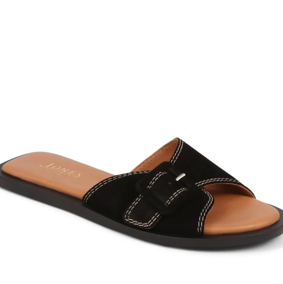 Georgette Leather Mules - Black