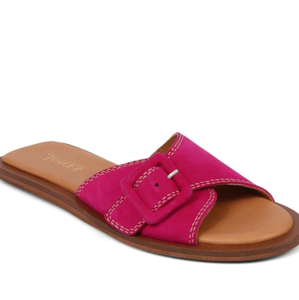 Georgette Leather Mules - Pink