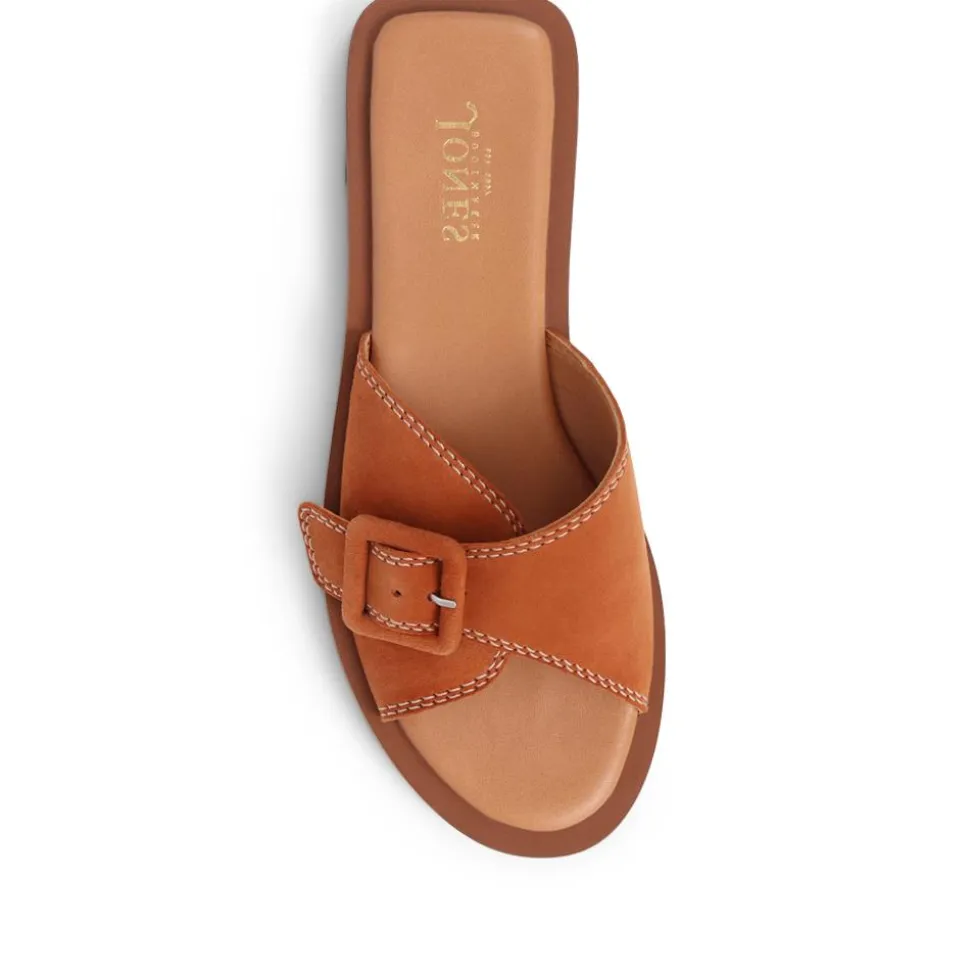 Georgette Leather Mules - Tan