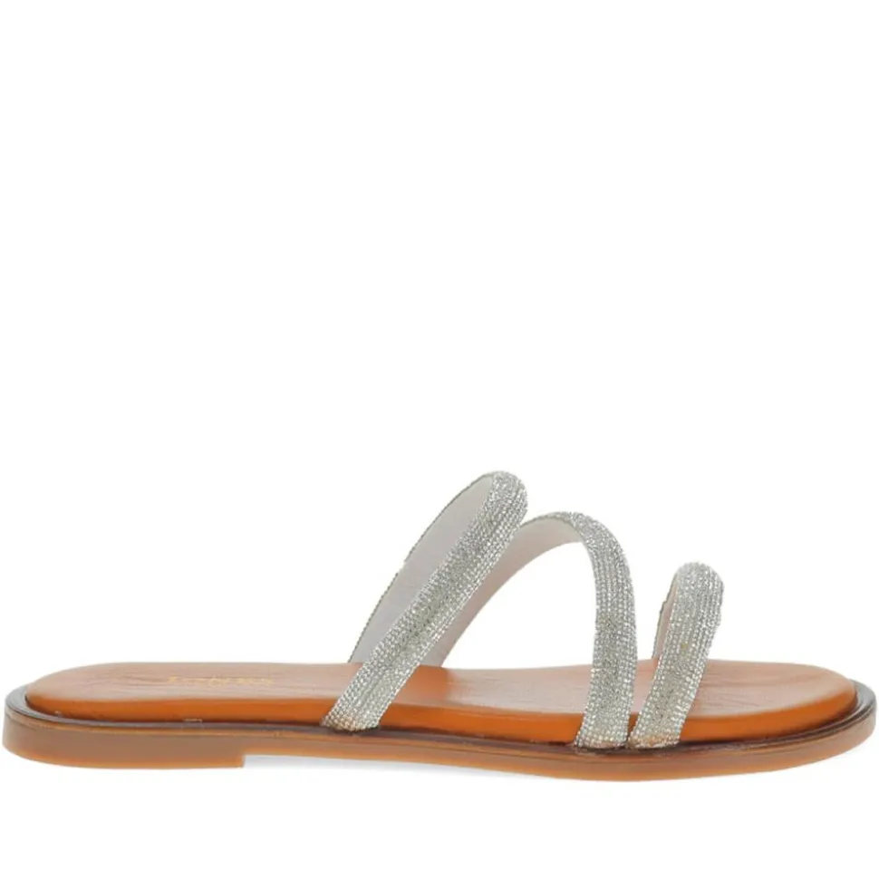 Ghita Calf Leather Sandals - Silver