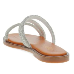 Ghita Calf Leather Sandals - Silver