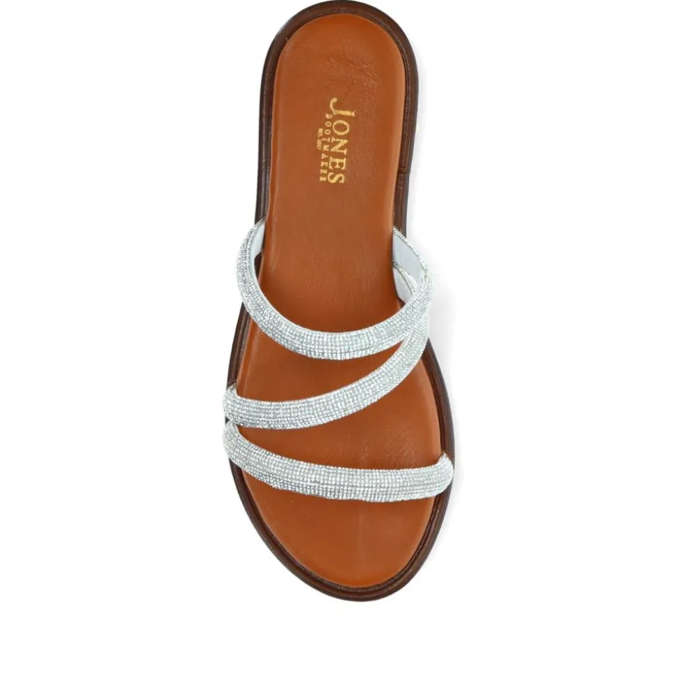 Ghita Calf Leather Sandals - Silver
